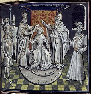 Couronnement de Baudouin III d'Anjou - Guillaume de Tyr – Historia - BNF, Mss.Fr.68, folio 233